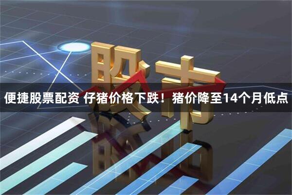 便捷股票配资 仔猪价格下跌！猪价降至14个月低点